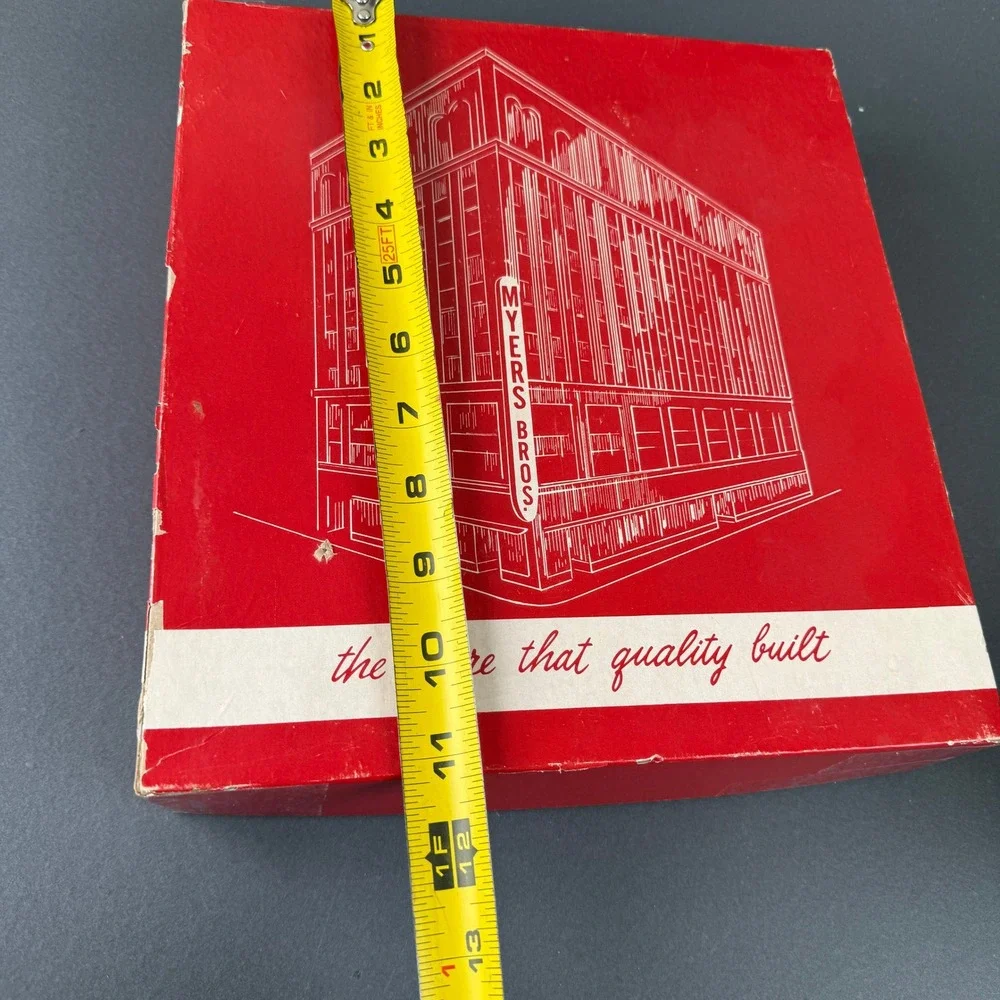 Myers Bros Vintage Gift Box Red 11x12x2 Department Store Memorabilia Good